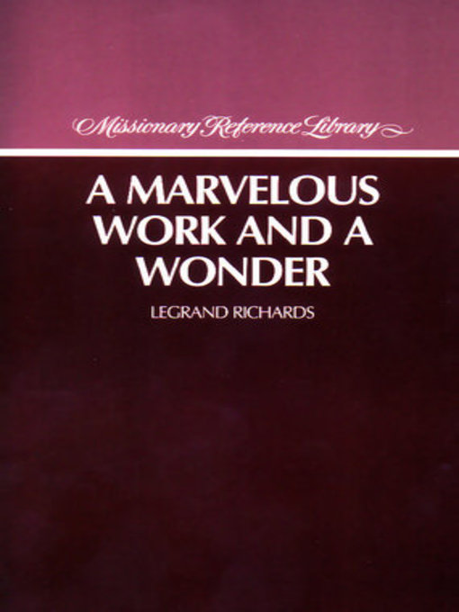 Cover image for A Marvelous Work and a Wonder